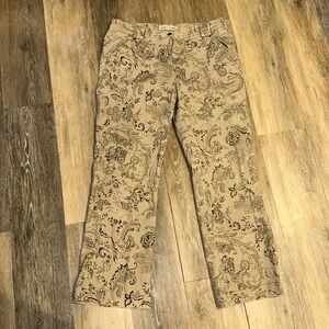 Paisley printed wide leg pants size 2